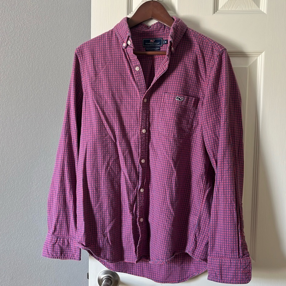 Vineyard vines Men's size med  flannel slim fit tucker shirt checks